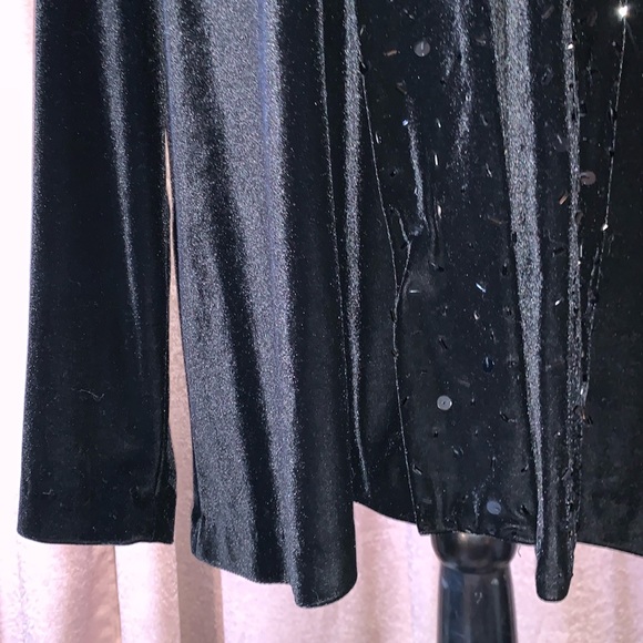 Vintage Crimson by Lawrence Kurtz Size PM Velour Open Front Cardigan - Picture 3 of 12